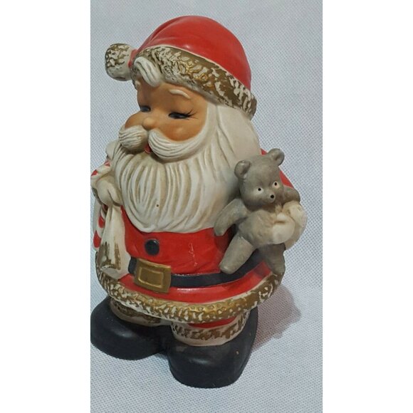 Vintage Santa Claus Christmas Holiday Homco Decor Made In Taiwan Piggy Bank - Picture 2 of 9